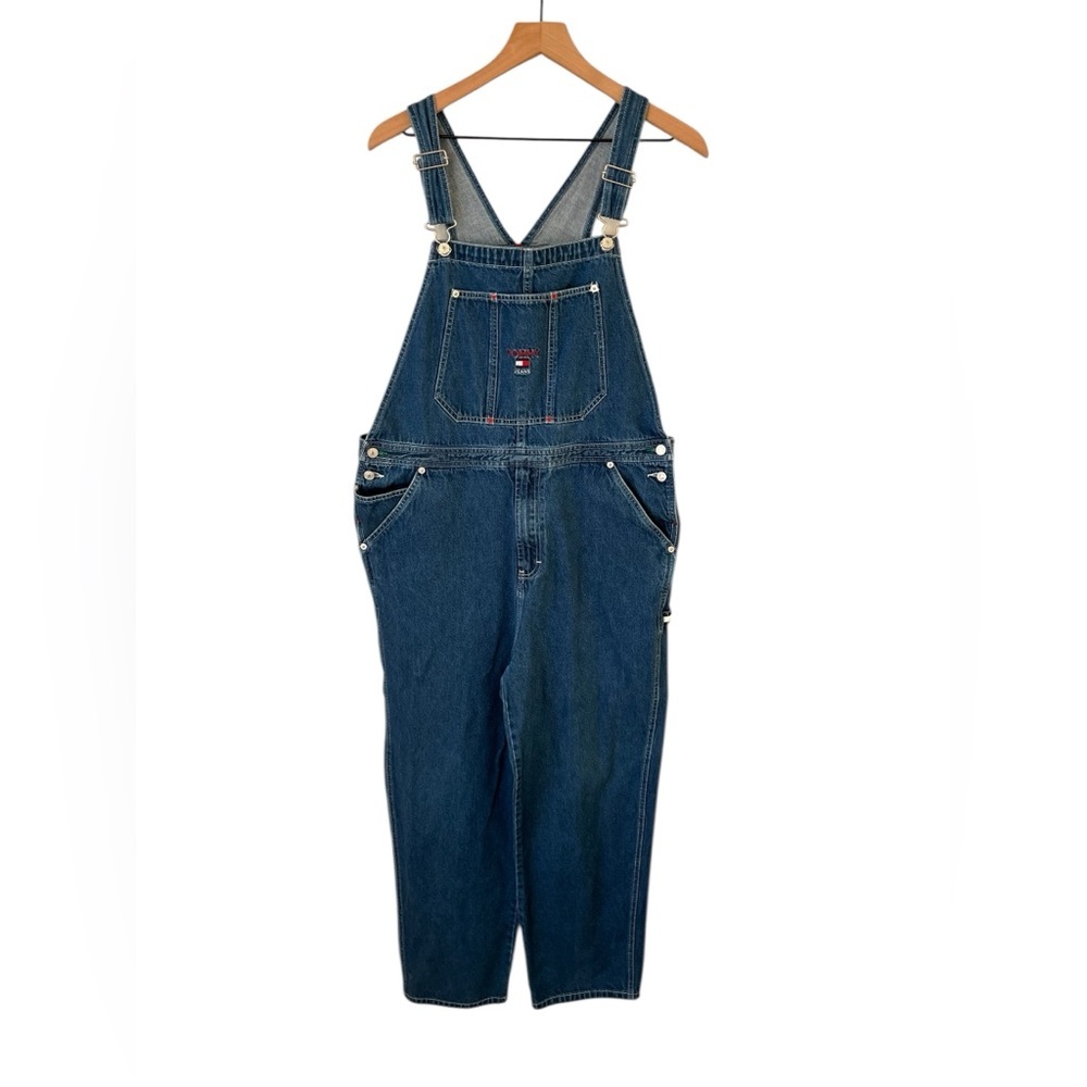 Tommy Hilfiger Vintage 90s Y2K Denim Carpenter Overalls Blue Size XL